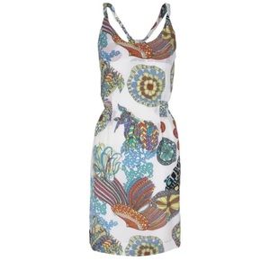 Banana Republic x Trina Turk Colorful Summer Silk Twist-Strap Dress